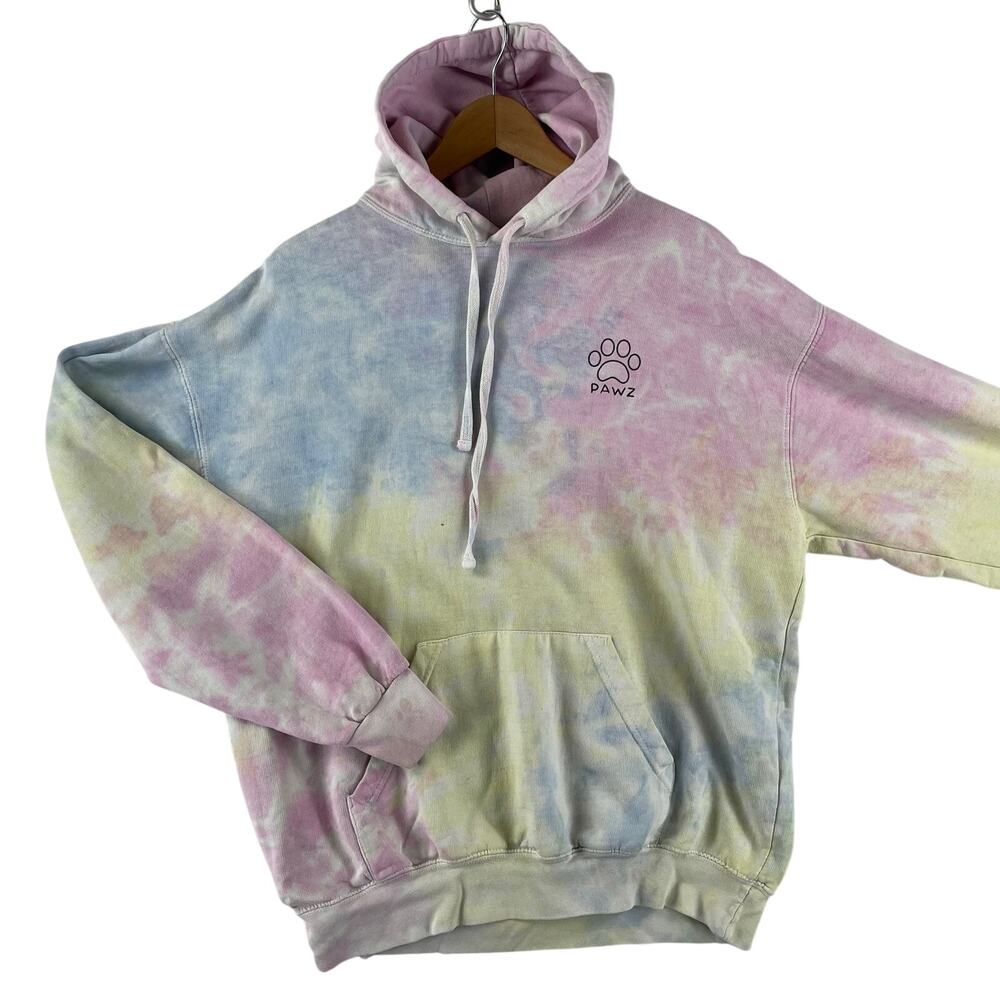 PAWZ Colortone Women’s Cotton Candy Tie Dye Hoodie SZ LG Tie Dye Pastel